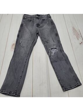 Gap high rise vintage slim jeans gray distressed